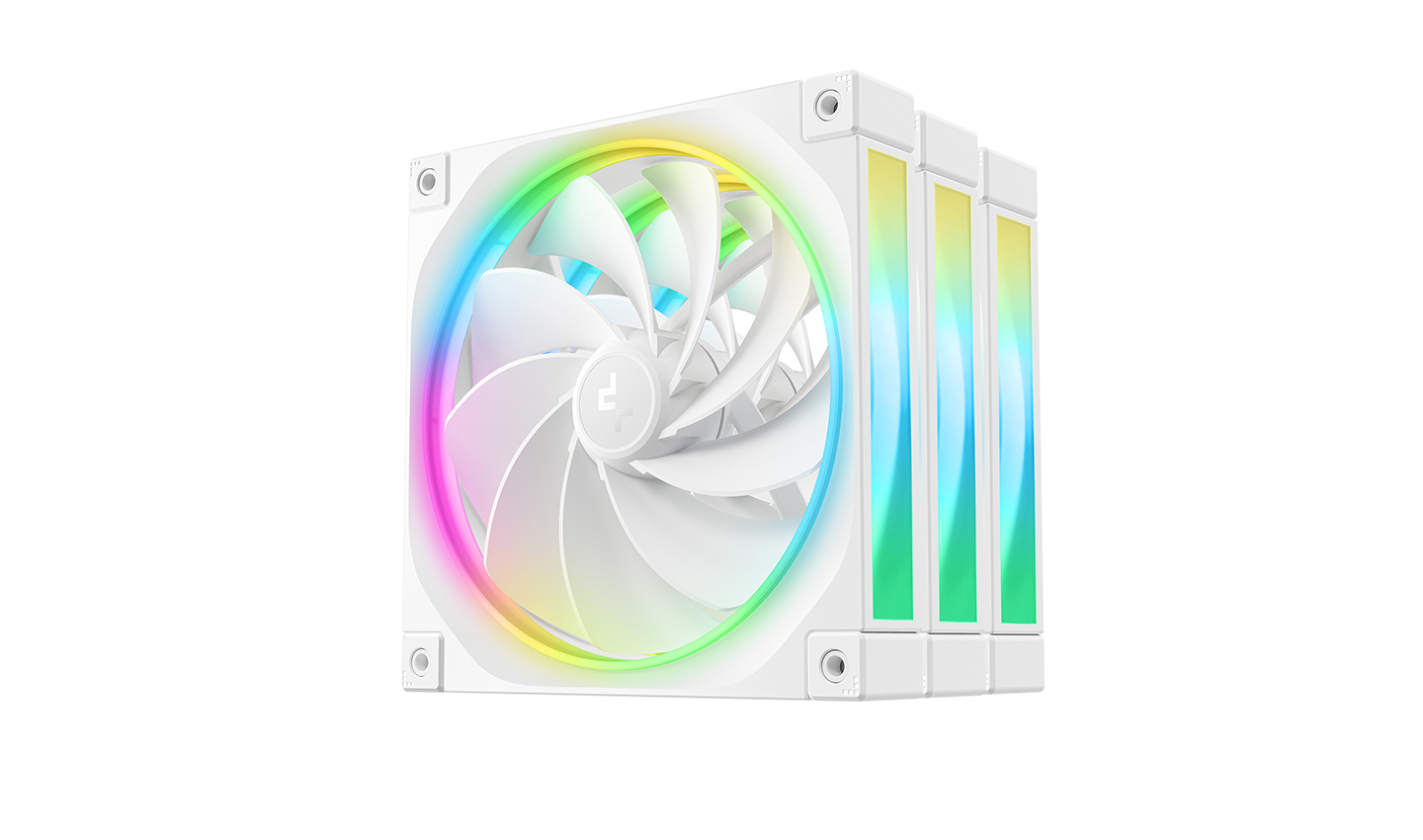 Комплект реверсивных вентиляторов Deepcool FL14R WH 3 IN 1, 140 мм, 3шт (R-FL14R-WHAPN3-G)