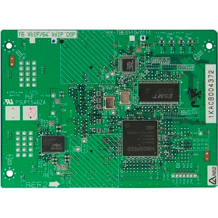 Плата Panasonic KX-TDE0111XJ 64-канальная VoIP DSP + лицензия на 16-IP транков и 32-IP абонентов, цвет зеленый - фото 1