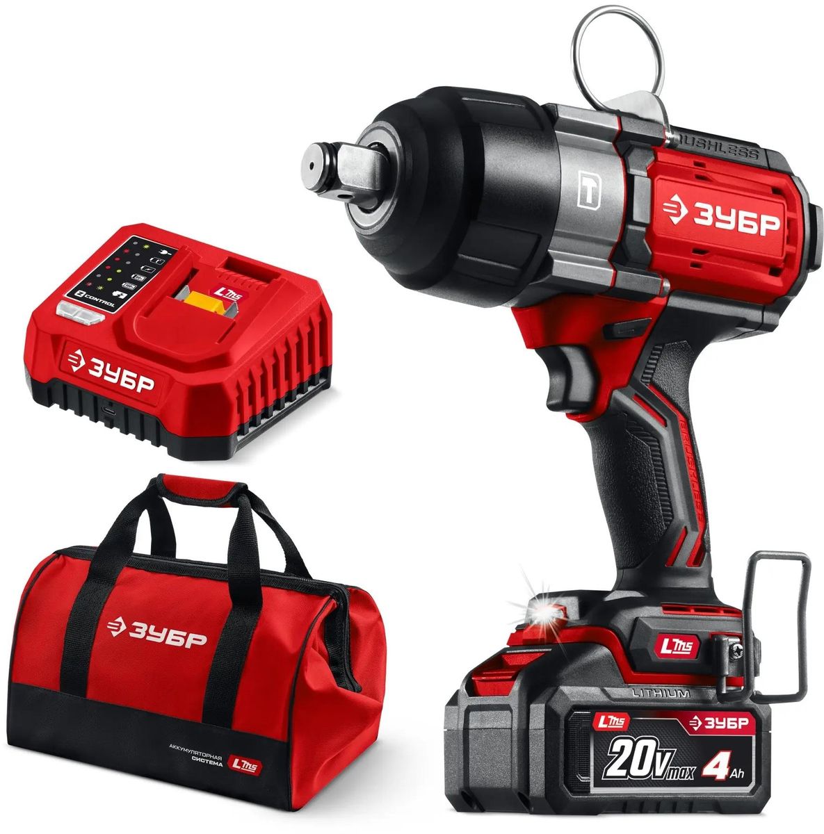 Гайковерт ЗУБР ГБУ-1000-41, аккумуляторный, ударный