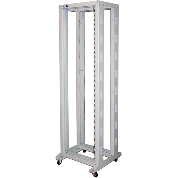 Стойка двухрамная на роликах TWT TWT-RACK2-42U-6x8 (42U, 600x800x2072mm), серая