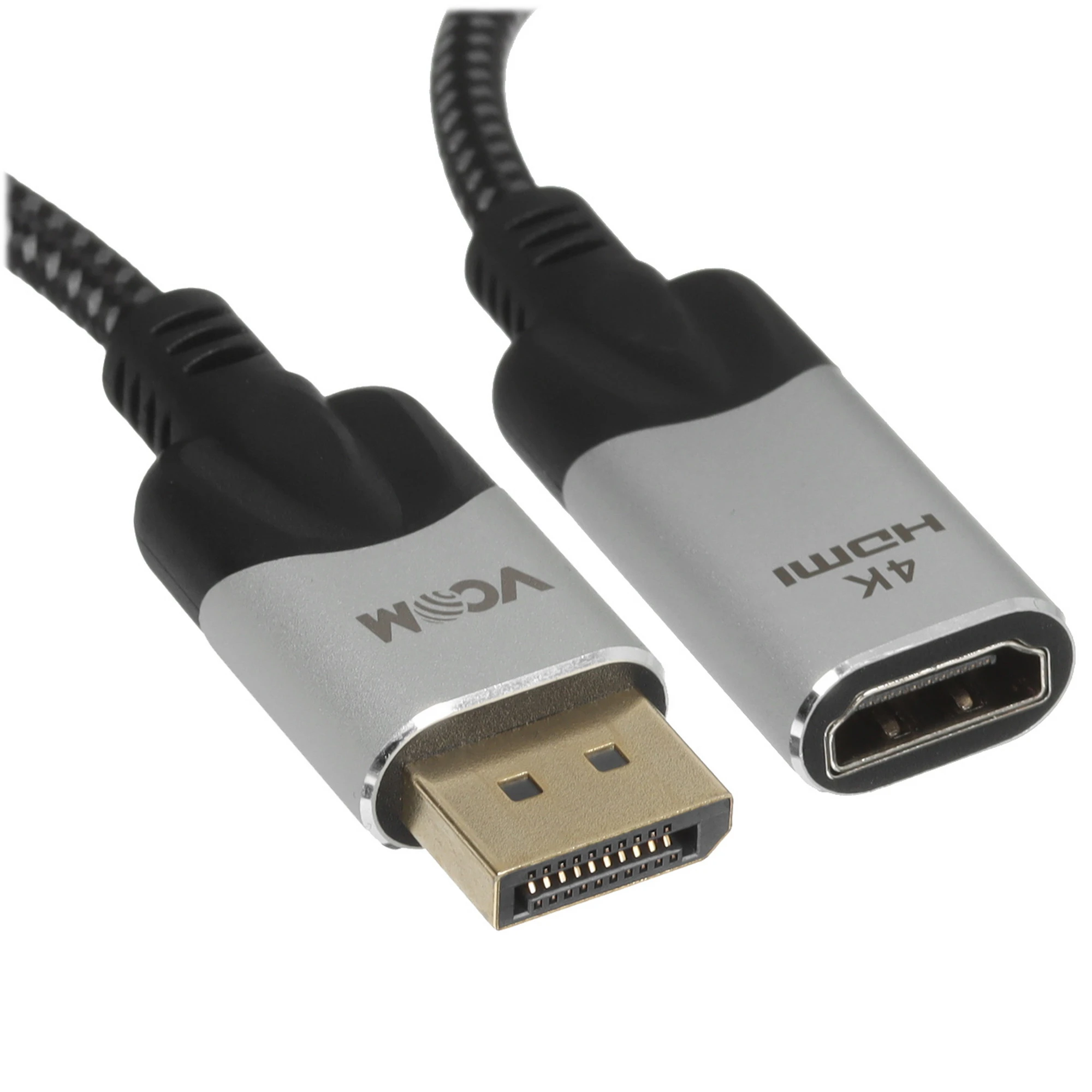 Кабель-переходник (адаптер) DisplayPort(20M)-HDMI(19F), 15 см, VCOM Premium CG621M (CG621M-0.15)
