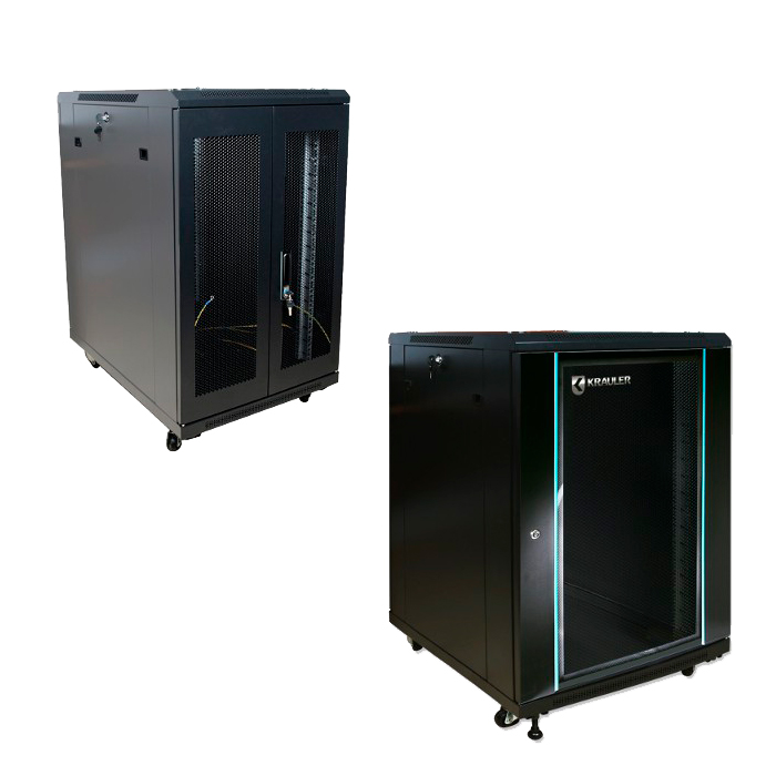 

Комплект дверей KRAULER KRC-D-G 800x42 шириной 800мм, высота 42U, передняя стекло, задняя металл, Черный, KRC-D-G 800x42