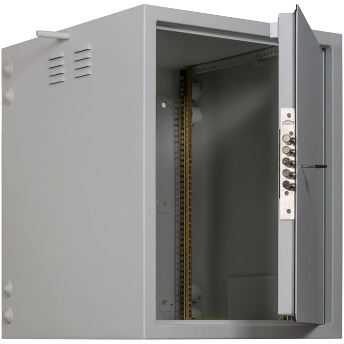 Шкаф телекоммуникационный настенный 9U 600x545 мм, металл, серый, антивандальный, в сборе, TLK SECURE TWS-096054-M-GY