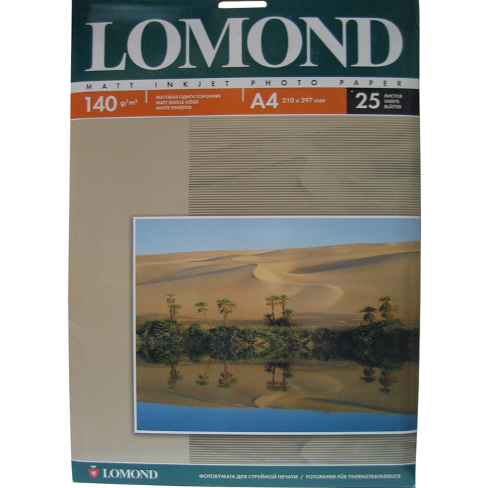 Фотобумага A4 матовая, 25 листов, Lomond