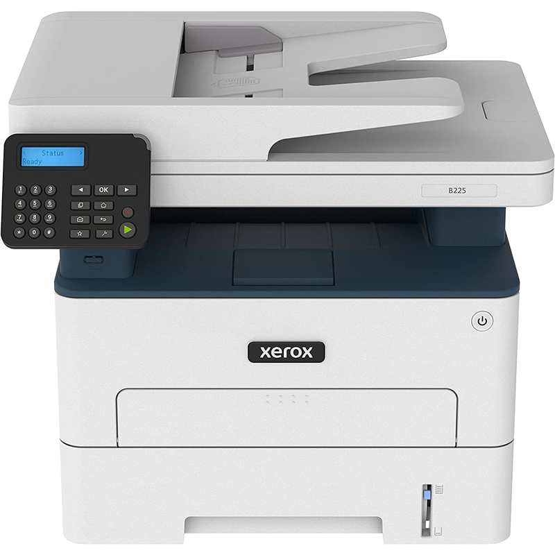 МФУ лазерный Xerox B225, A4, ч/б, 34стр/мин (A4 ч/б), 600x600 dpi, дуплекс, АПД-50 листов, сетевой, Wi-Fi, USB (B225V_DNI) б/у, незначительные потертости/царапинки по корпусу, уровень тонера 90% распечатано 580 стр., установлен картридж EasyPrint LX-B230_006R04404, МФУ в заводской упаковке, в комплекте кабель 220