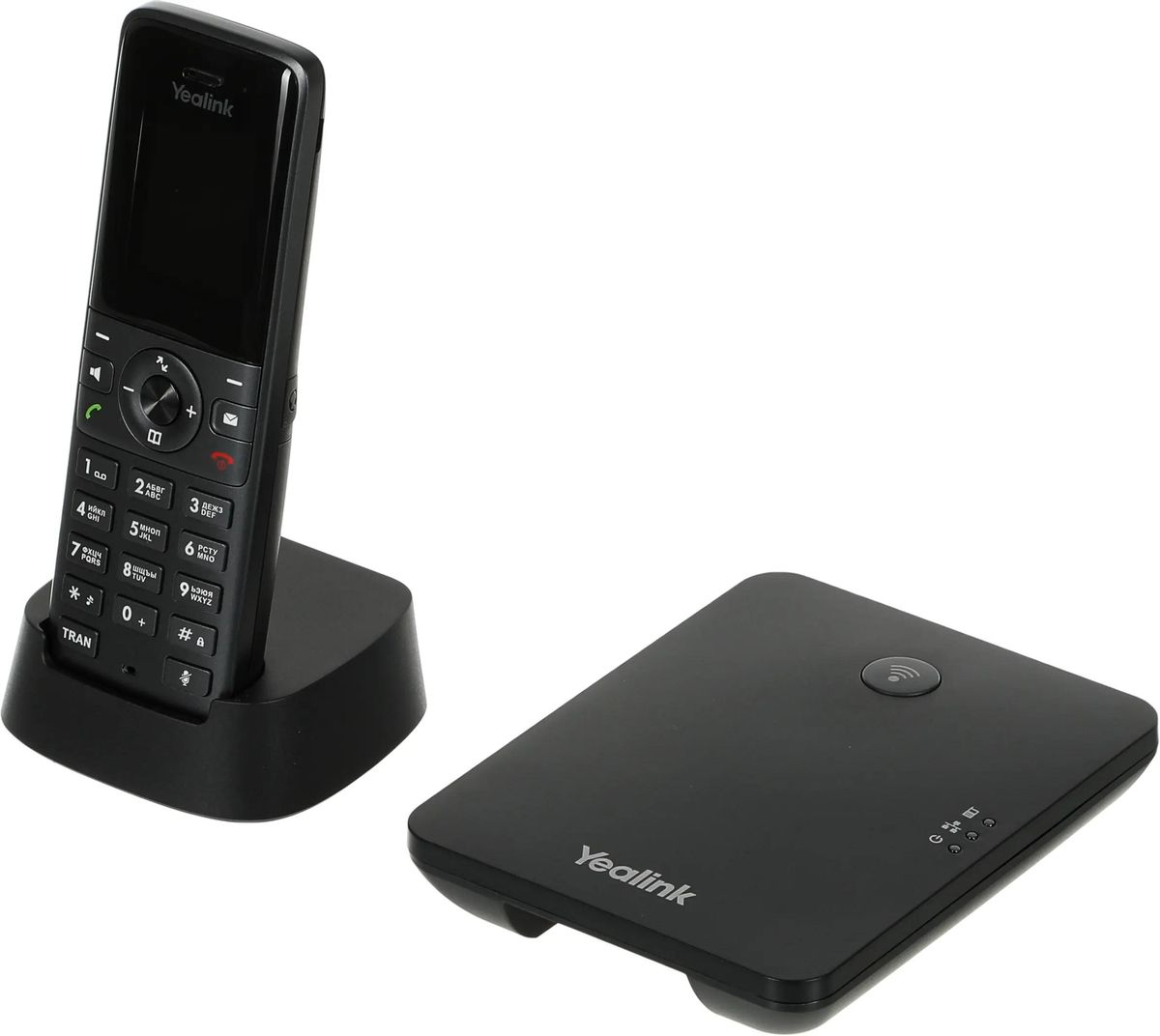 VoIP-телефон Yealink W73P, 10 SIP-аккаунтов, цветной дисплей, DECT, серый (W73P) б/у, после ремонта (ремонт трубки, замена блока питания), следы эксплуатации, потертости на базовом блоке на задней крышке, небольшие потертости на трубке, в комплекте трубка, аккумулятор, базовый блок, зарядная подставка, блок питания 2шт., не заводская упаковка