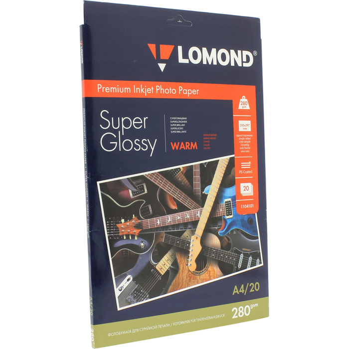 Бумага Lomond Paper Super Glossy A4, 280g/m2 (20л) (1104101) - фото 1