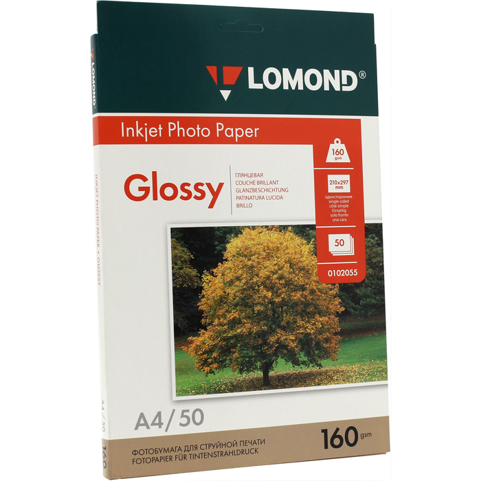 Фотобумага A4 глянцевая, 50 листов, Lomond