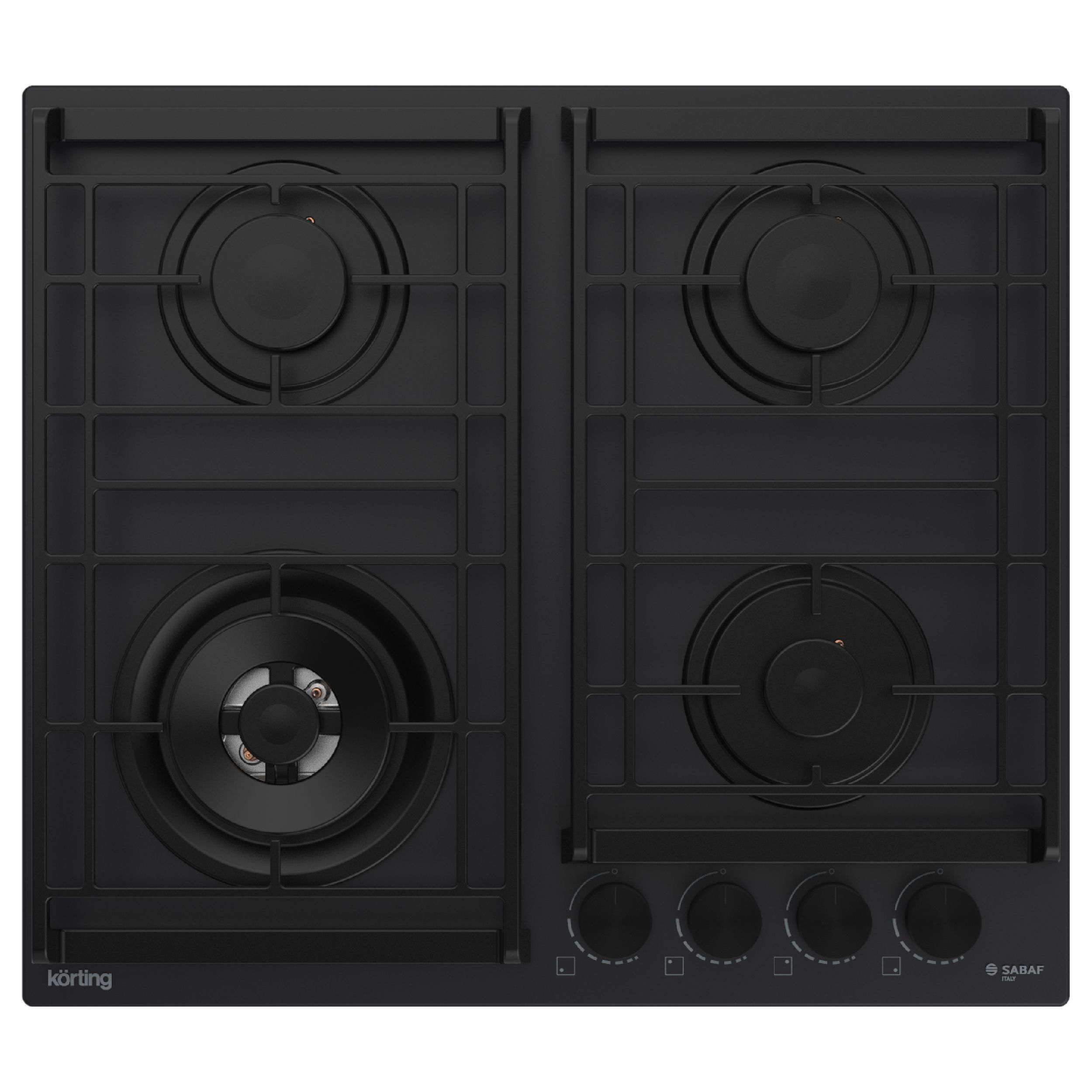 Газовая варочная панель Korting HG 6235 CTN 4 конфорки, черный