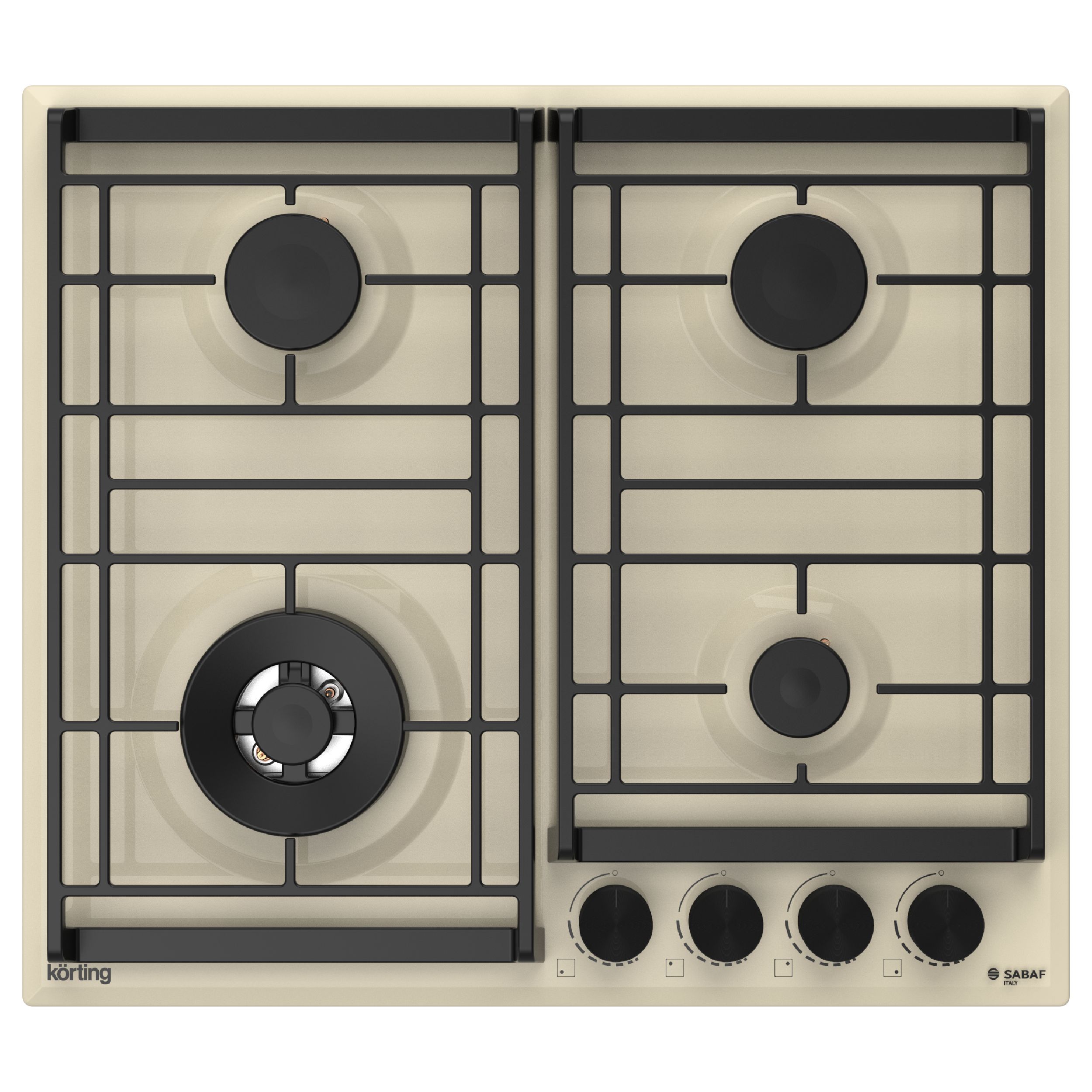 Газовая варочная панель Korting HG 6302 CTB 4 конфорки, бежевый