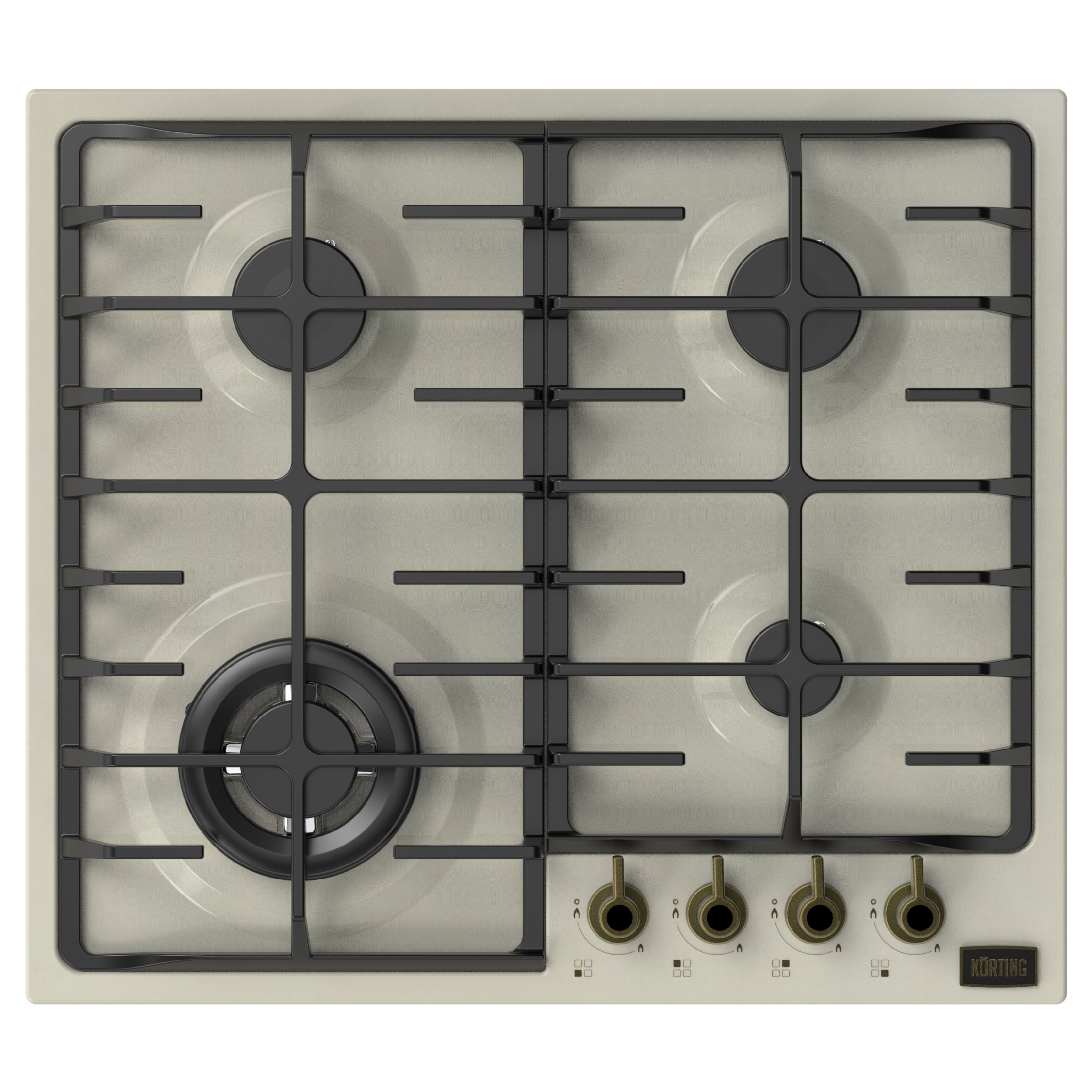 Газовая варочная панель Korting HG 674 CTRB 4 конфорки, слоновая кость