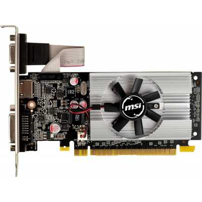Видеокарта MSI NVIDIA GeForce GT 210, 1Gb DDR3, 64 бит, PCI-E, VGA, DVI, HDMI, Retail (N210-1GD3/LP) б/у, с разбора ПК, без существенных следов эксплуатации, без комплекта