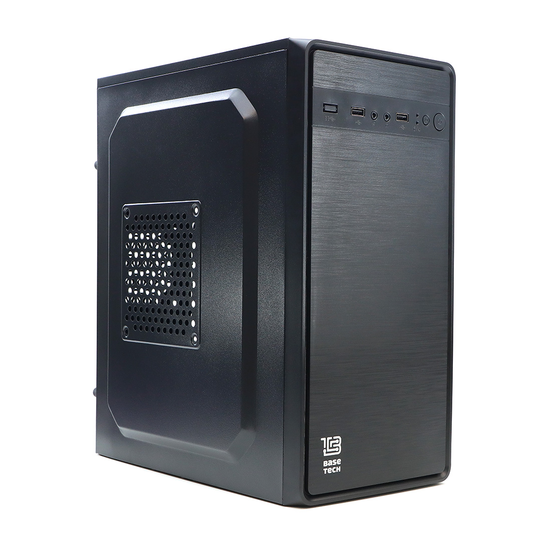 Корпус BaseTech M3401, mATX, Mini-Tower, черный, 450 Вт (BT-M3401-450W-B), новый, незначительная вмятина на верхней части корпуса, полный комплект