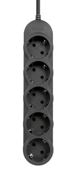 Сетевой фильтр Filum FL-SP3-5-0.5M-BL2-UPS, 5-розеток, 0.5м, черный (FL-SP3-5-0.5M-BL2-UPS)