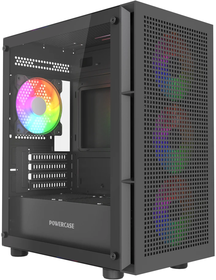 Корпус PowerCase Micro EM17, Mini-Tower, без БП, черный