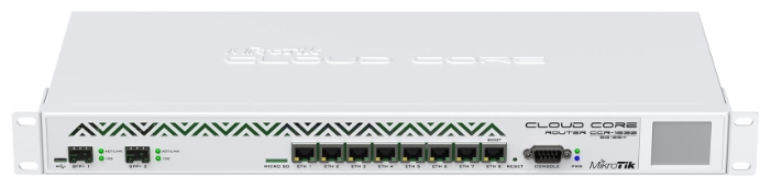 

Маршрутизатор MikroTik Cloud Core Router CCR1036-8G-2S+, LAN: 8x1 Гбит/с, WAN 2x10 Гбит/с, кол-во SFP/uplink: SFP+ 2x10 Гбит/с (CCR1036-8G-2S+), CCR1036-8G-2S+