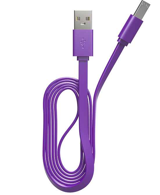 Кабель USB(Am)-Micro USB(Bm), 1 м, фиолетовый, Maxvi MC-01LF (MC-01LF)