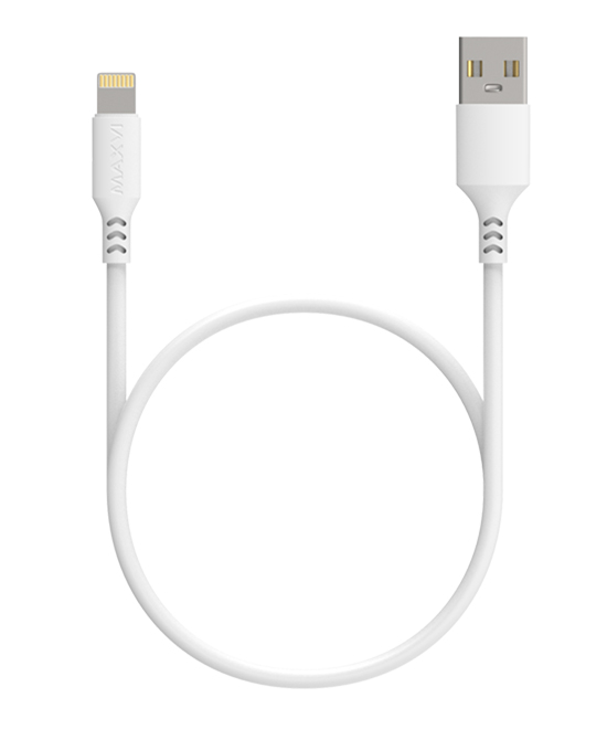 Кабель USB(Am)-Lightning 8-pin(M), 1 м, белый, Maxvi MC-A03 (MC-A03)