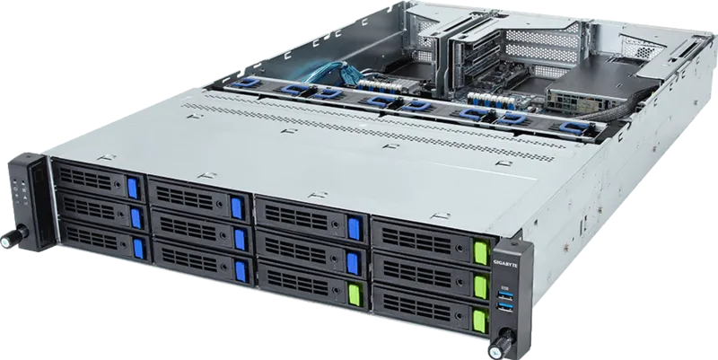 Серверная платформа Gigabyte R263-S30, 1xSocket4677, 16xDDR5, 12x2.5/3.5 HDD HS, Redundant 2x1300 Вт 2U (R263-S30-AAC1/ABC1)