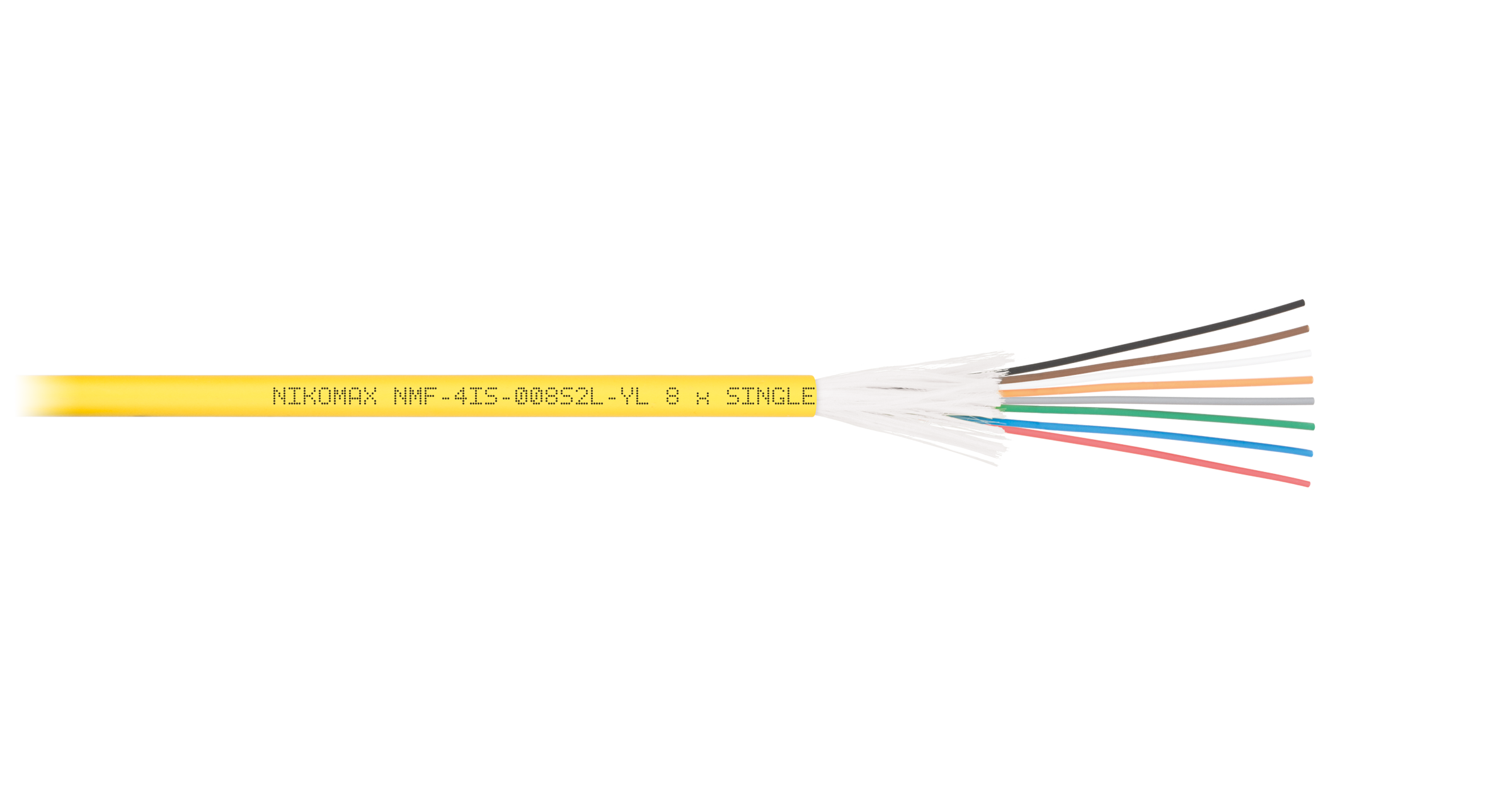 Кабель оптический одномодовый, 8 волокон NIKOMAX, 1 км (NMF-2IS-008S2C-YL)