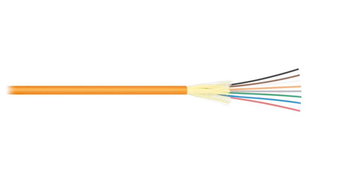 Кабель оптический многомодовый, 2 волокна NIKOLAN, 1 км (NKL-F-002M2I-00C-OR-R001)