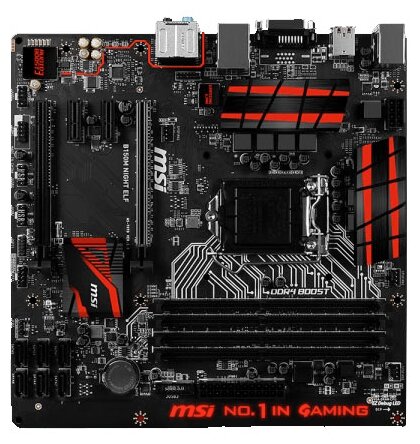 Материнская плата MSI B150M Night ELF, Socket1151, iB150, 4DDR4, 2PCI-Ex16, 7.1-ch, GLAN, USB 3.0, DVI, mATX, BOX б/у, после ремонта (ремонт авторизованным СЦ), без комплекта, в комплекте SATA-шлейфы