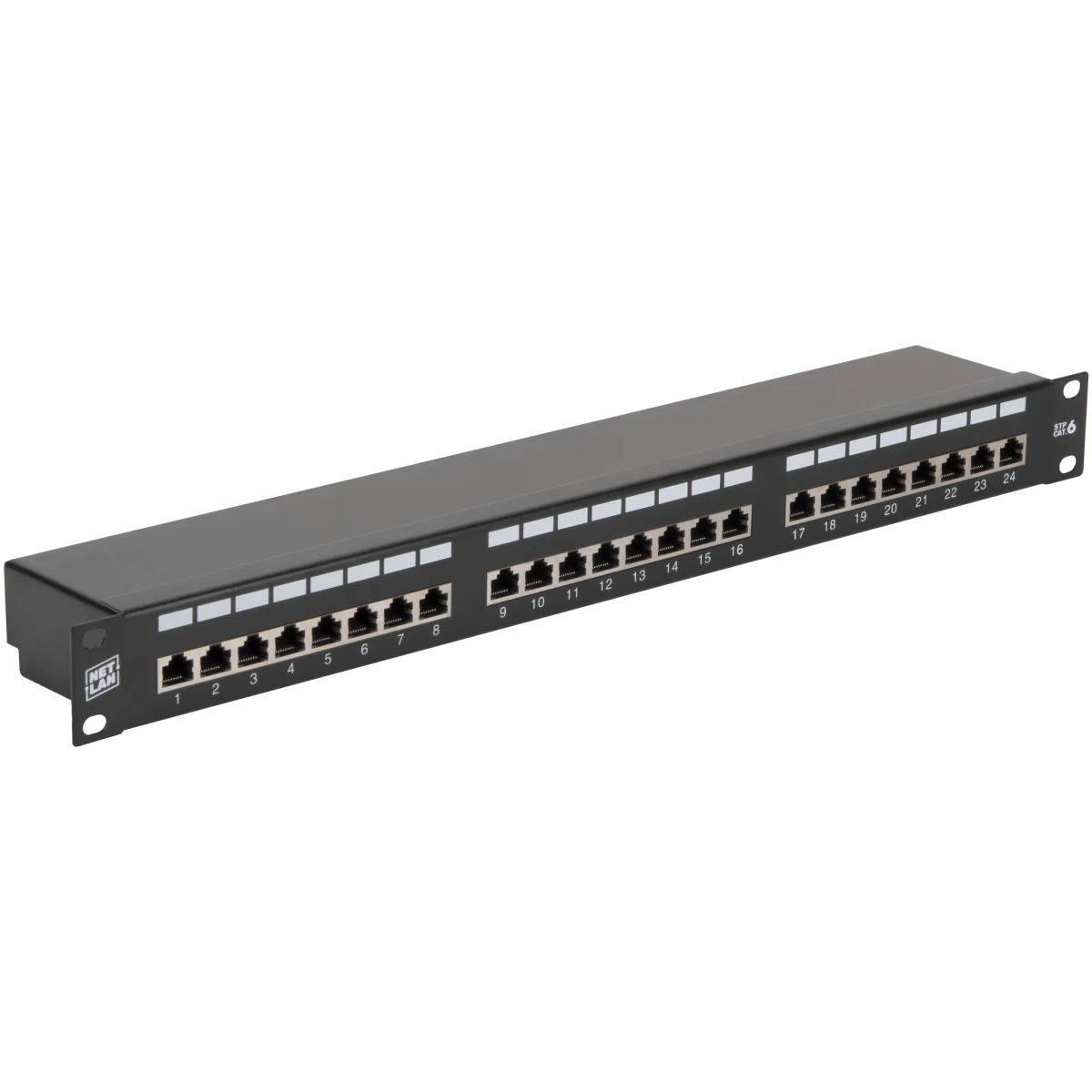 Патч-панель в шкаф 19" 1U, порты: 24xRJ-45 кат. 6, NETLAN (EC-URP-24-SE2)