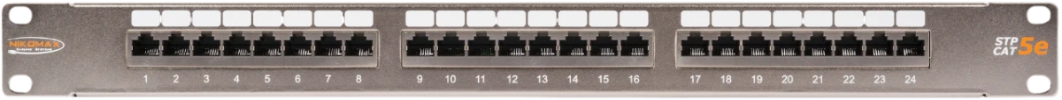 Патч-панель в шкаф 19" 1U, порты: 24xRJ-45 кат. 5e, NIKOMAX NMC-RP24SD2-FT-AN-1U-MT (NMC-RP24SD2-FT-AN-1U-MT)
