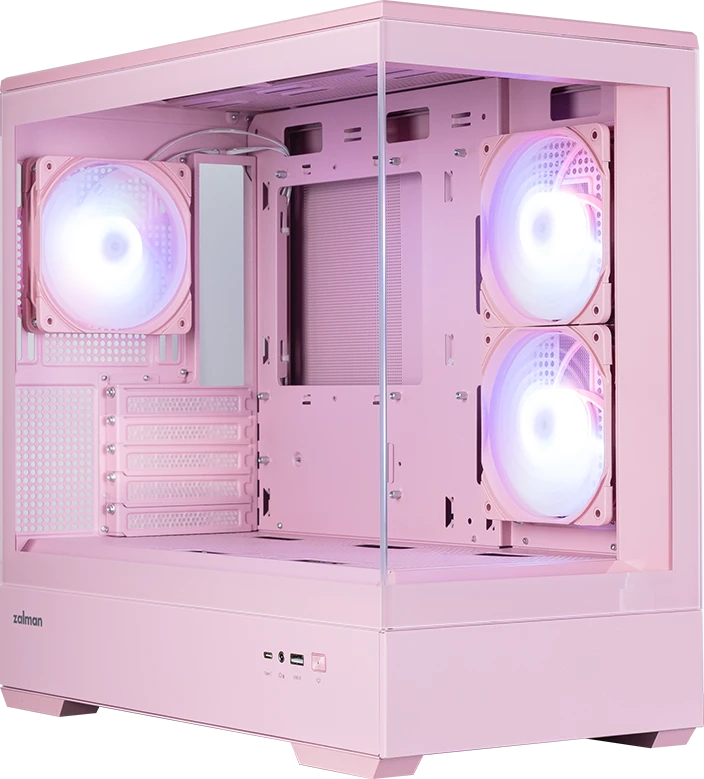 Корпус Zalman P30 Pink V2, Mini-Tower, без БП, розовый