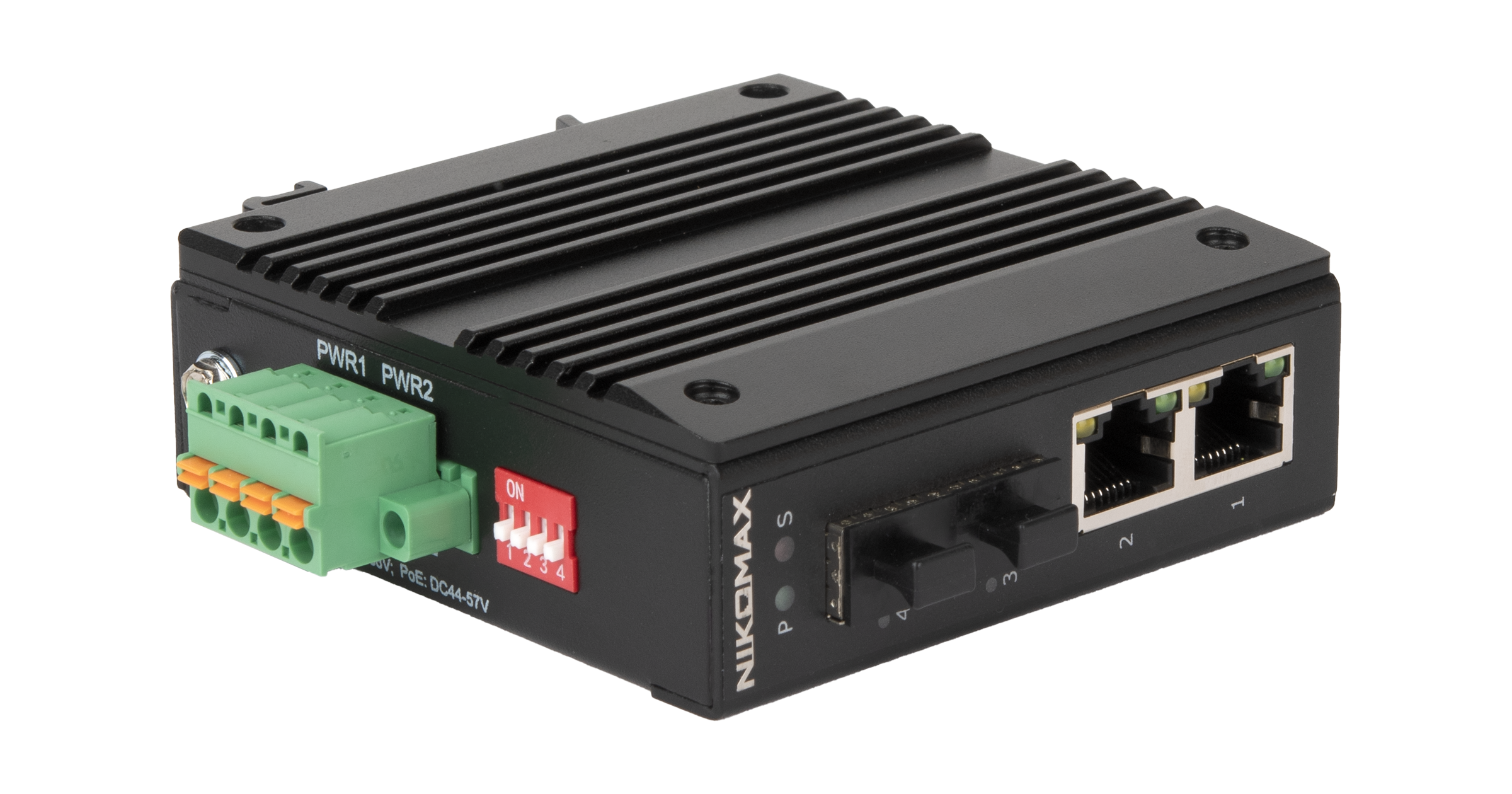 Медиаконвертер Nikomax (Gigalink) GL-MC-2UTPG-2SFPG-P-I, 2xRJ-45x1 Гбит/с, 2xSFPx1 Гбит/с (GL-MC-2UTPG-2SFPG-P-I)