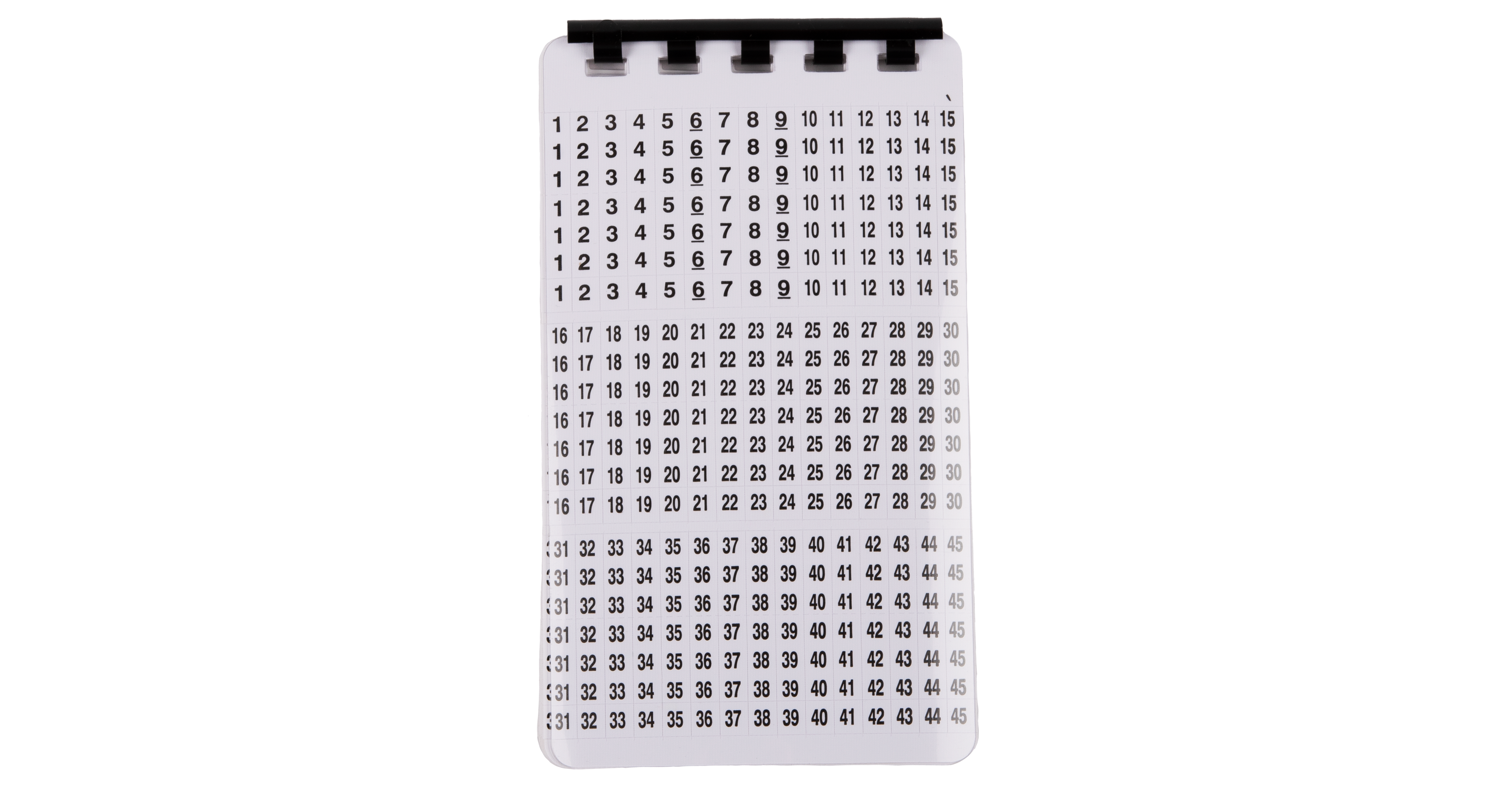 Маркер кабельный 5,6 х 33 NIKOMAX символы "1~45", 10 шт. (NMC-CMW-FF-WT-10-K)