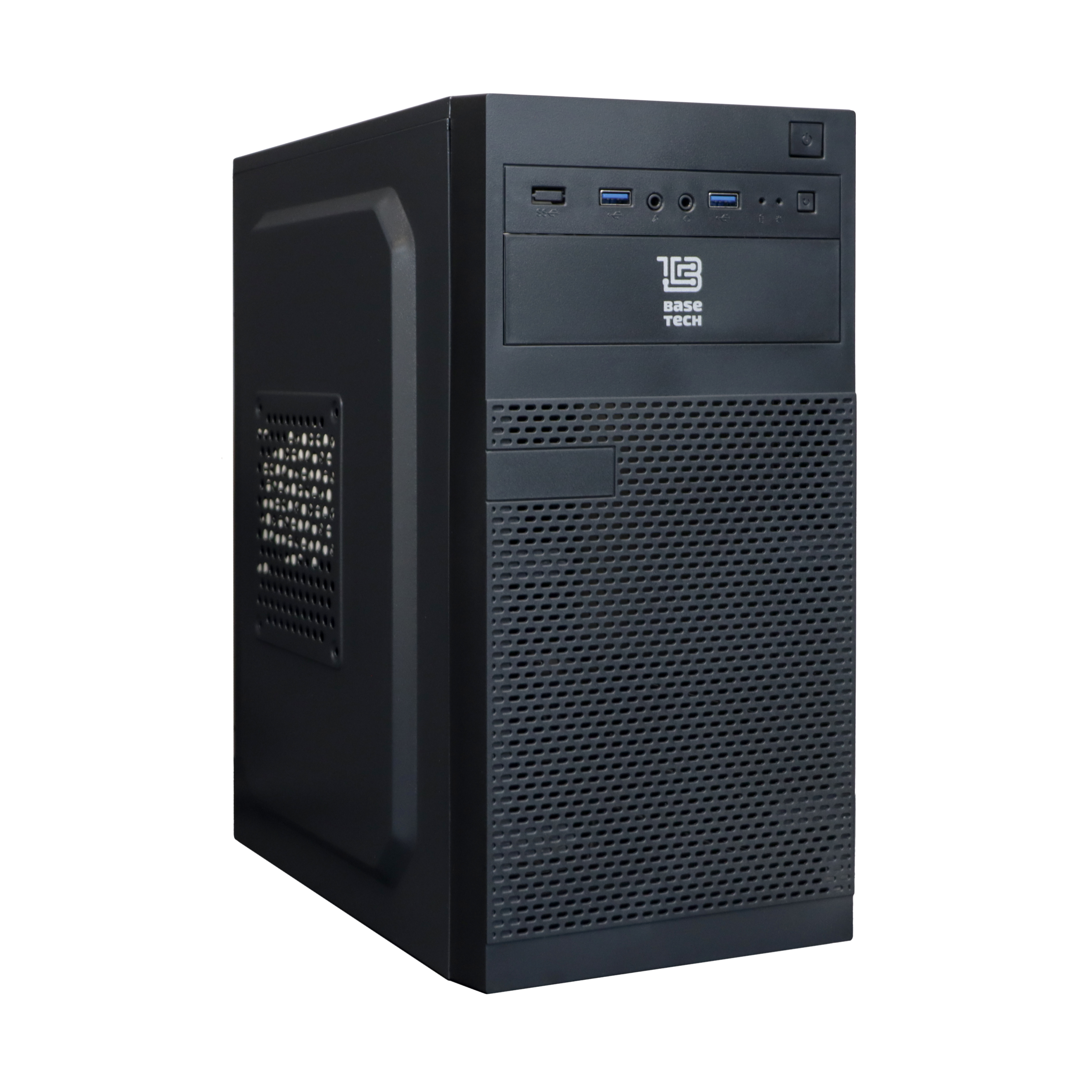 Корпус BaseTech M3408, mATX, Mini-Tower, 2xUSB 3.0, черный, без БП (BT-M3408-B) новый, замятие сверху спереди