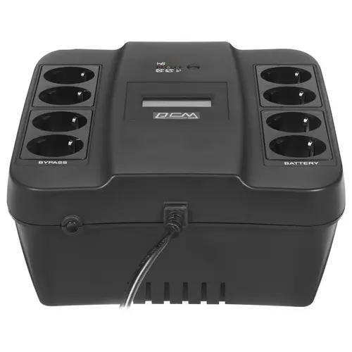 ИБП Powercom Spider SPD-1100U LCD USB, 1100 В·А, 605 Вт, EURO, розеток - 8, USB, черный (SPD-1100U LCD USB) б/у, после ремонта (компонентный ремонт), следы эксплуатации, небольшие потертости/царапинки, ИБП в неродной коробке, в комплекте руководство, кабель USB