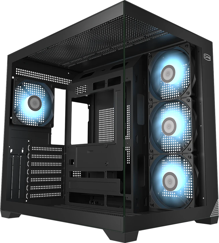 Корпус PCCOOLER C3 T700 ARGB BK, Midi-Tower, без БП, черный
