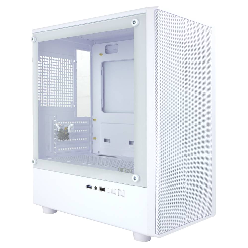 Корпус Ginzzu CL411, Mini-Tower, без БП, белый