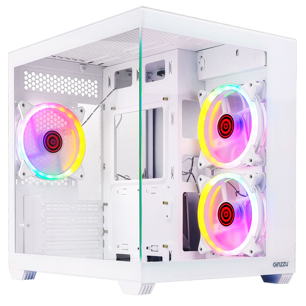Корпус Ginzzu V460, Mini-Tower, без БП, белый