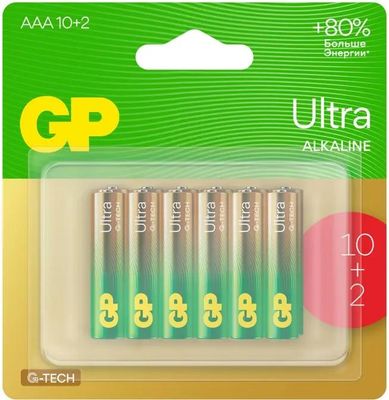 Батарейка GP Ultra, AAA, 1.5V, 12 шт