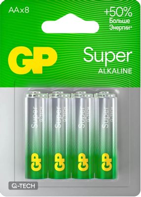 Батарейка GP Super, AA, 1.5V, 8 шт