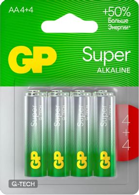 Батарейка GP Super, AA, 1.5V, 8 шт