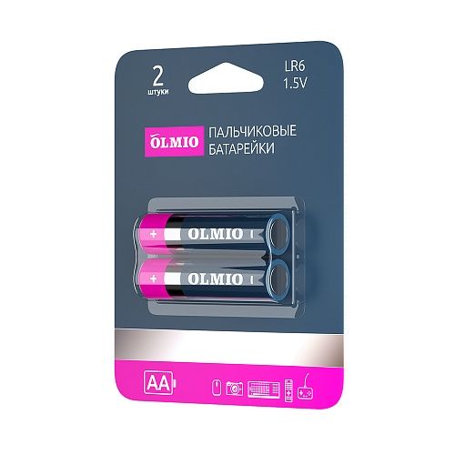 Батарейка Olmio, AA, 1.5V, 2 шт