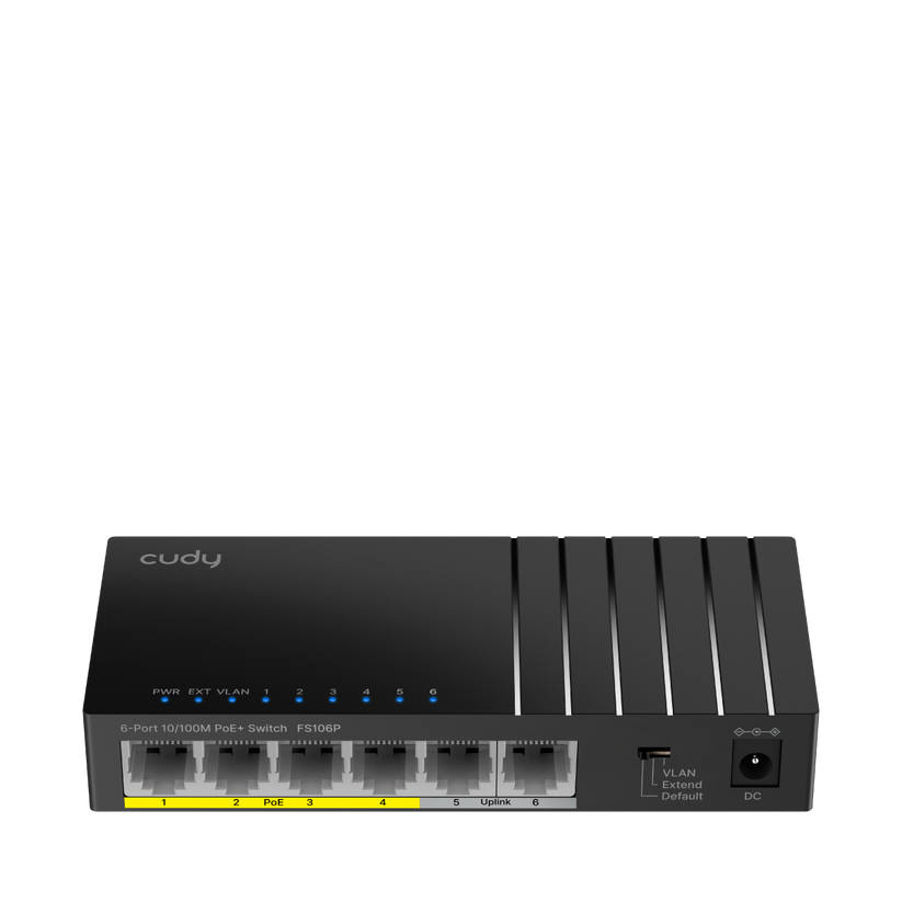 Коммутатор Cudy FS106P, 4x100 Мбит/с, SFP/uplink: RJ-45x2 (FS106P)