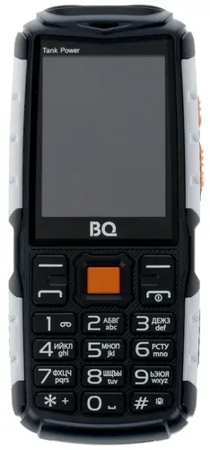 Мобильный телефон BQ BQ-2430 Tank Power, 2.4" 320x240 TN, 32Mb RAM, BT, 2-Sim, 4000 мА·ч, черный/серебристый (85955786) после ремонта (восстановление АКБ), вид нового товара, полный комплект