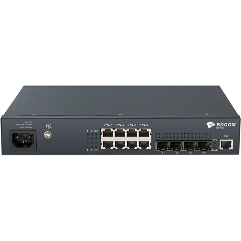 Коммутатор BDCom S5700-8ET4XB, 8x2.5 Гбит/с, SFP/uplink: SFP+x4 (S5700-8ET4XB)