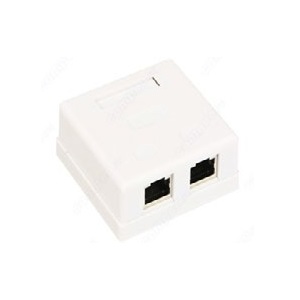 Розетка RJ-45+RJ-45 открытый монтаж, FIBO (FT-WS-RJ45-F5e-2P(W)-10)