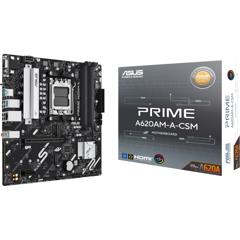 Материнская плата ASUS PRIME A620AM-A-CSM, AM5, AMD A620, mATX