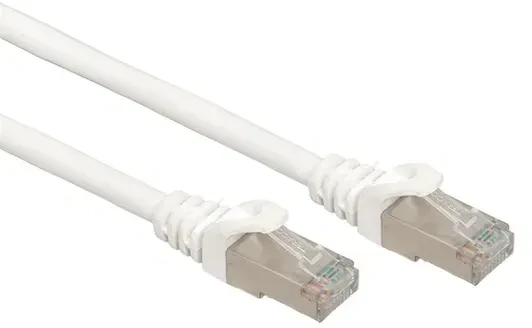 Патч-корд EKF SSTP, кат.6a, 1 м, RJ45-RJ45, белый (TRCS-6ASF-LSH-1M-WH)