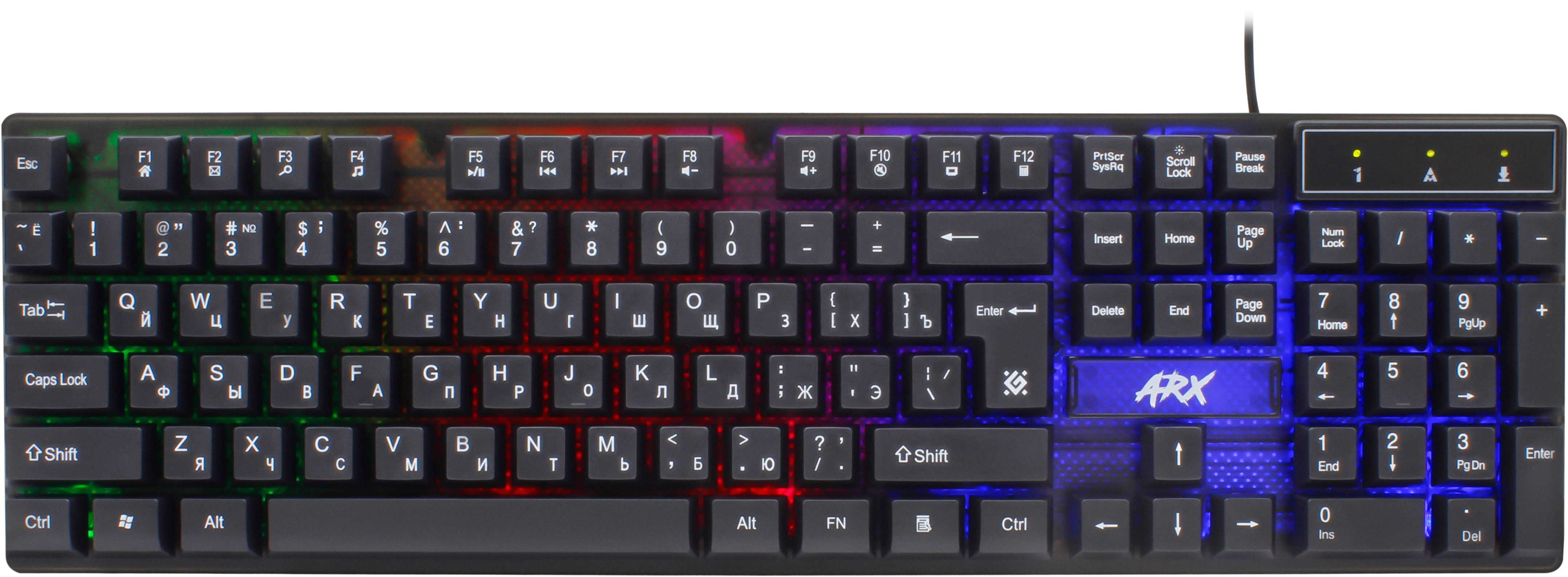Клавиатура Defender Arx GK-196L, USB, черный (45186)