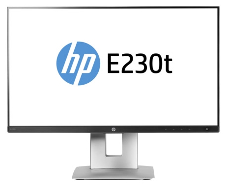 Монитор 23" HP E230t IPS, Touch, 1920x1080 (16:9), 250кд/м2, 6мс, VGA, HDMI, DisplayPort, USB-Hub, черный/серебристый (W2Z50AA)