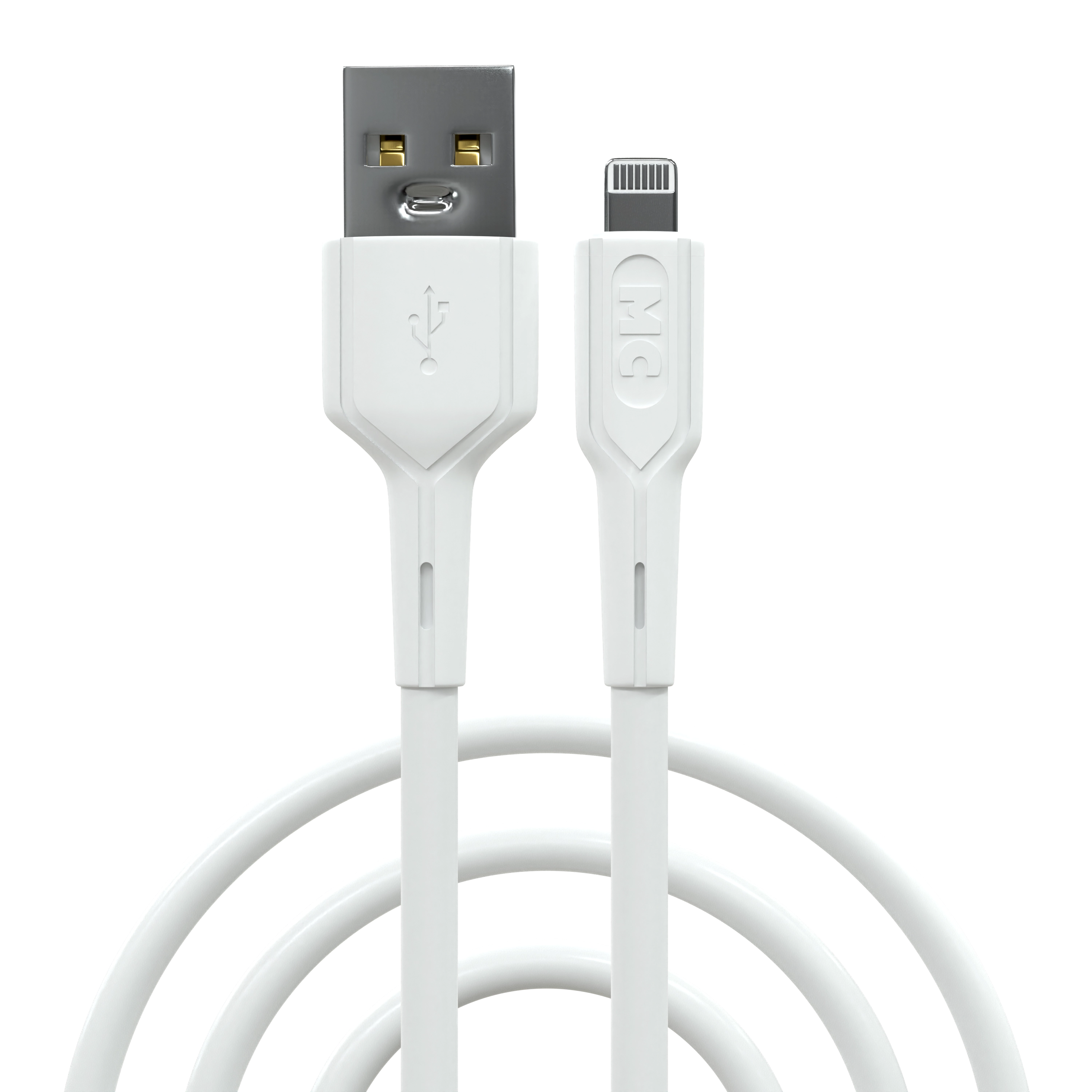 Кабель USB(Am)-Lightning 8-pin(M), 2 м, белый, MORE CHOICE K63i 2м (К63л 2м White)