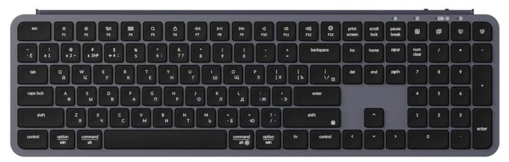 Клавиатура Keychron B6 Pro, Bluetooth/Радиоканал/USB, серый (B6P-K1)